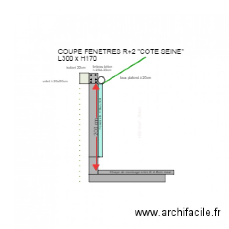 coupe fenetre R2 L170  H140 cote seine. Plan de 0 pièce et 0 m2