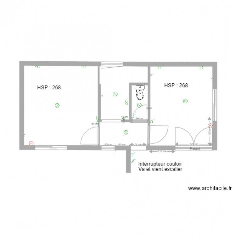 Niveau 2 2 chambres sdb toilette Electricité. Plan de 0 pièce et 0 m2