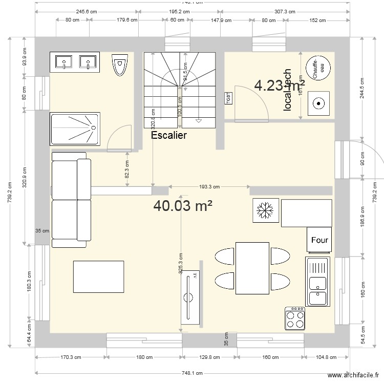 plan carré etage. Plan de 0 pièce et 0 m2