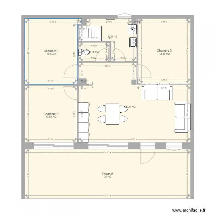 BIEDERMANN 2. Plan de 7 pièces et 103 m2