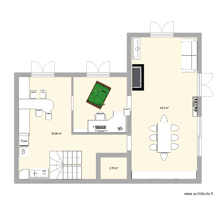 Laurée. Plan de 4 pièces et 73 m2