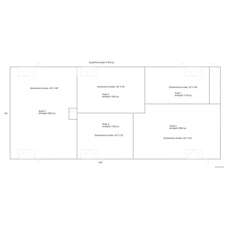 Carrefour 68 phase 2    (5 unités). Plan de 6 pièces et 680 m2