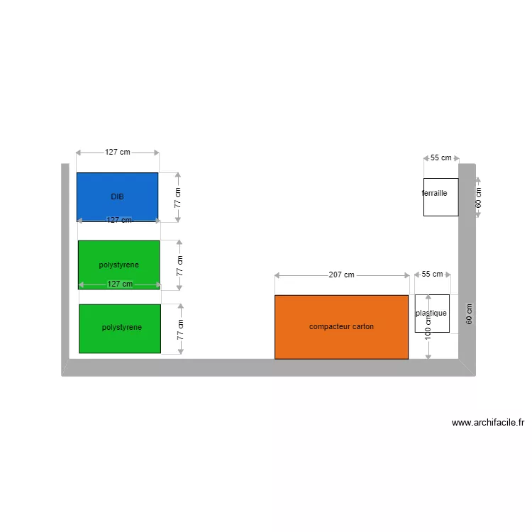 espace gestion des dechets. Plan de 