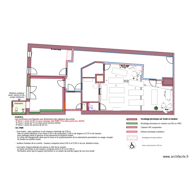 270624_Cloisons_essai diane meubles poussés. Plan de 10 pièces et 119 m2