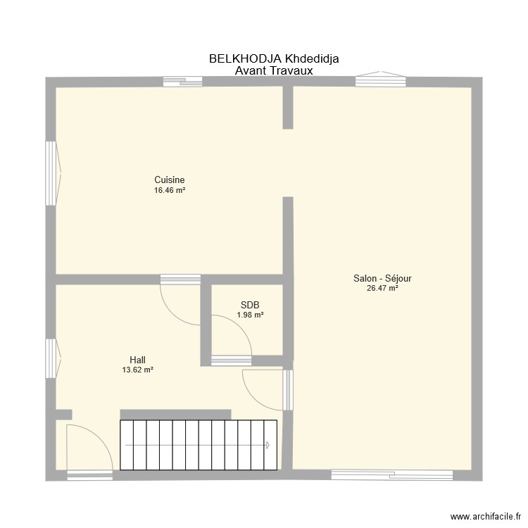 SDB rénovation avant travaux. Plan de 0 pièce et 0 m2