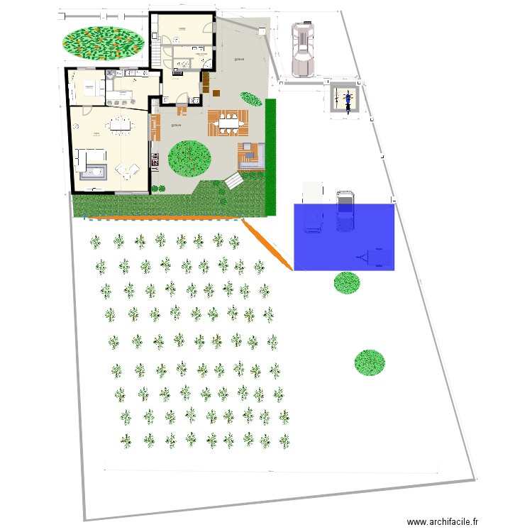 maisonnette exterieur. Plan de 10 pièces et 155 m2