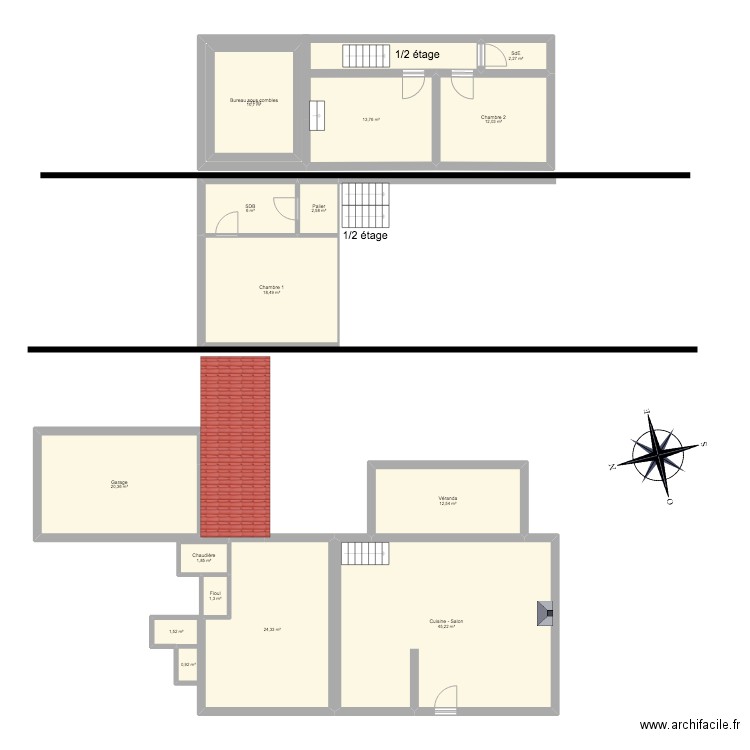 Plan maison. Plan de 18 pièces et 200 m2