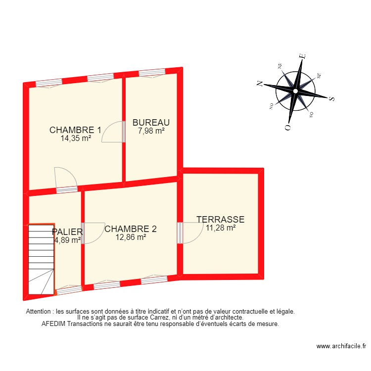 BI9616. Plan de 6 pièces et 54 m2