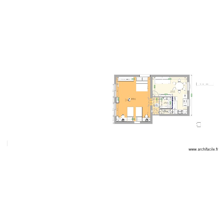 StJacq243v4. Plan de 5 pièces et 53 m2