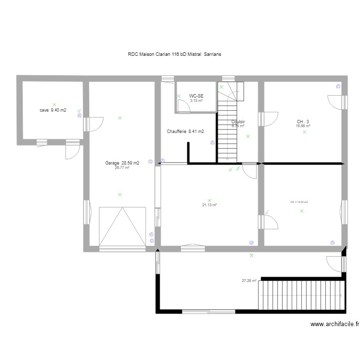 RDCmaisonClarianelec. Plan de 0 pièce et 0 m2