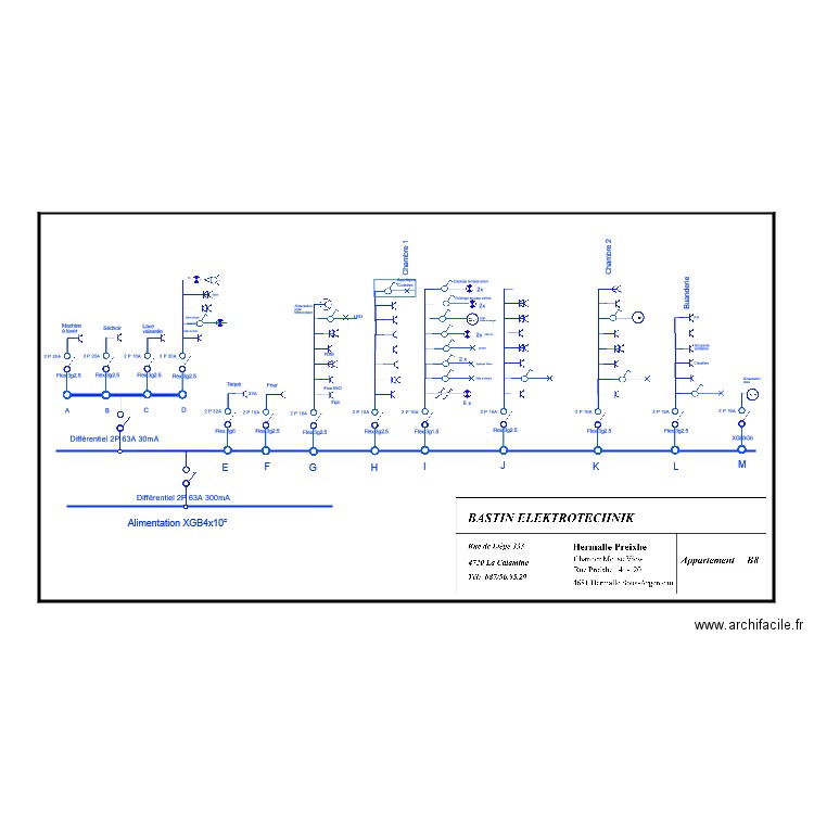 Appartement B8 Schema unifilaIRre. Plan de 0 pièce et 0 m2