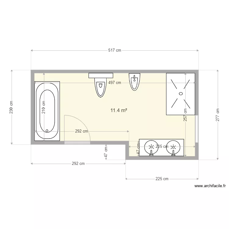 NERINA BELVAUX SDB. Plan de 