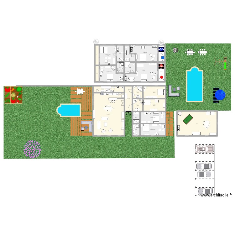 maison d'hôte. Plan de 24 pièces et 458 m2