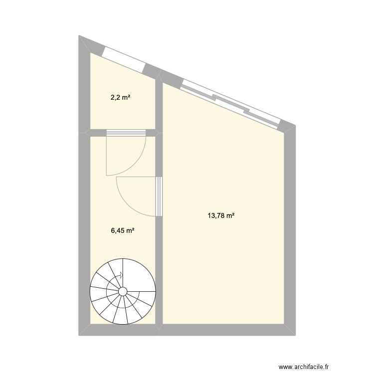 Steinbach Rez Escalier. Plan de 3 pièces et 22 m2