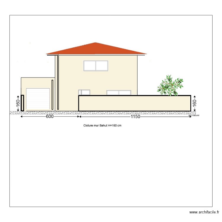 Plan de cloture OUEST. Plan de 0 pièce et 0 m2