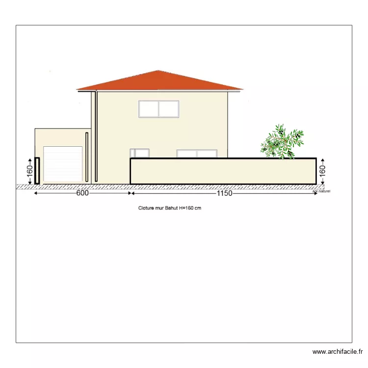Plan de cloture OUEST. Plan de 