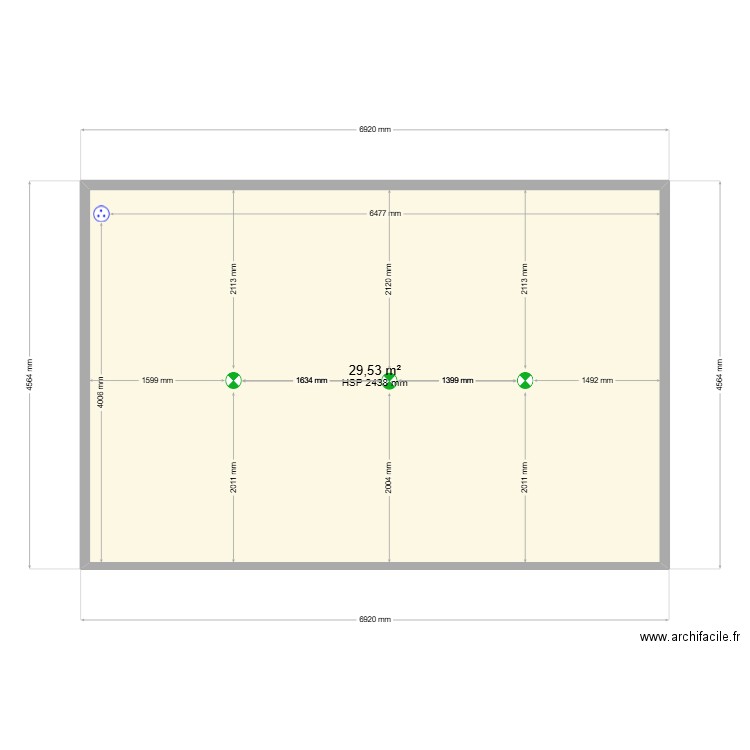kk03. Plan de 1 pièce et 30 m2