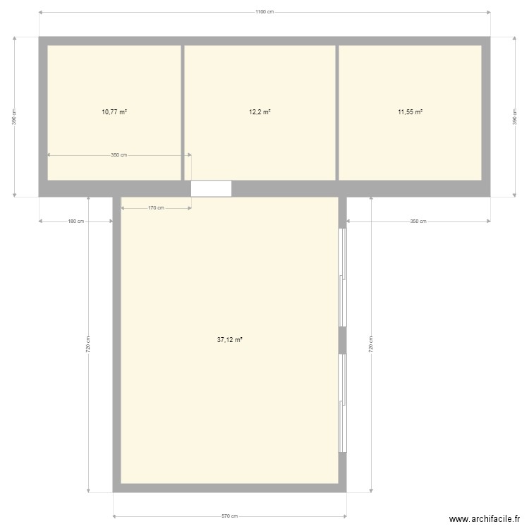 Pagny projet. Plan de 4 pièces et 72 m2