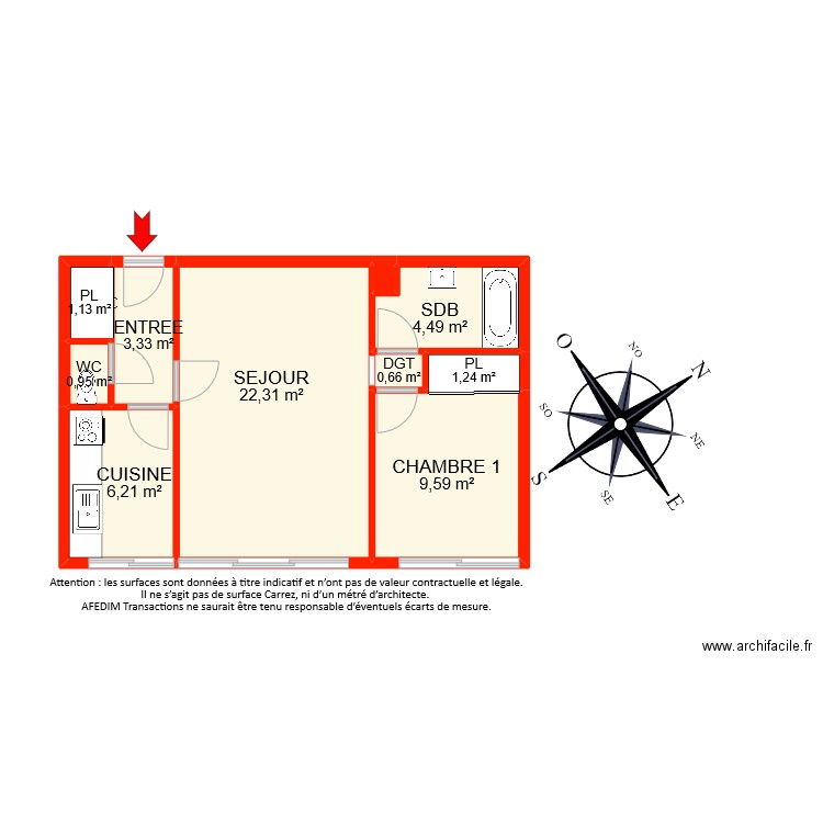 BI10116. Plan de 10 pièces et 50 m2