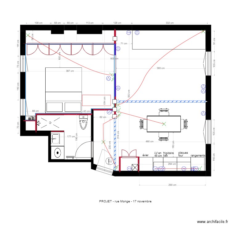  monge plan douche. Plan de 0 pièce et 0 m2