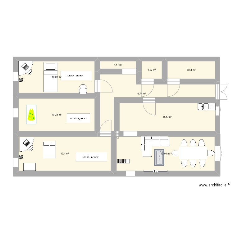 plan 1. Plan de 0 pièce et 0 m2