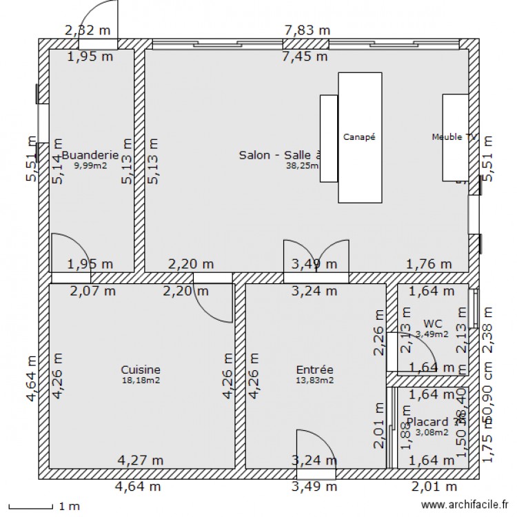 Maison RDC. Plan de 0 pièce et 0 m2