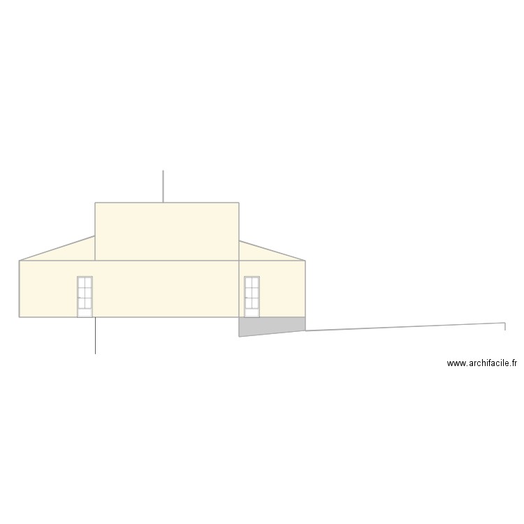 FACADE. Plan de 6 pièces et 75 m2