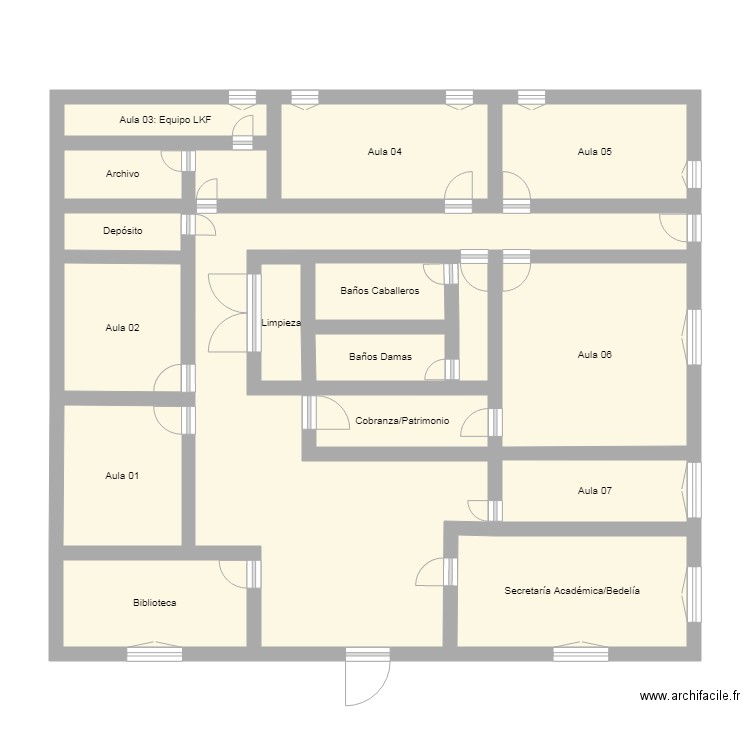 UGD. Plan de 18 pièces et 91 m2