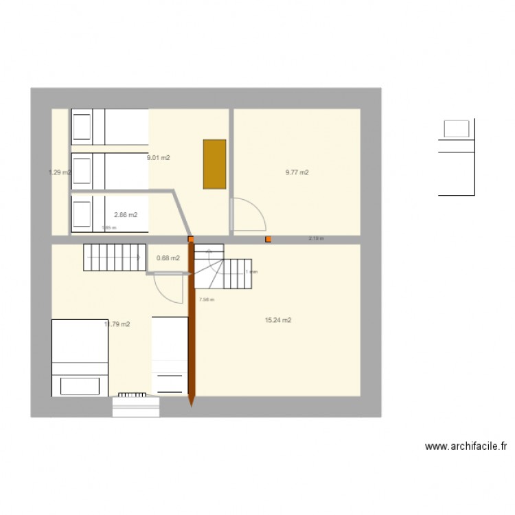 chambre mezzanine V46 du 10 mai . Plan de 0 pièce et 0 m2