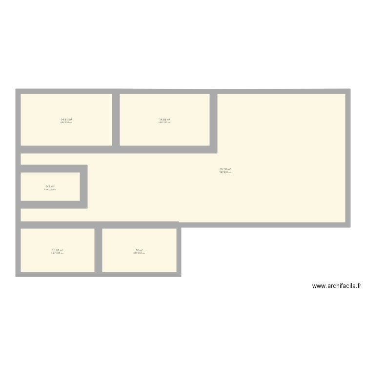 appartement. Plan de 6 pièces et 138 m2
