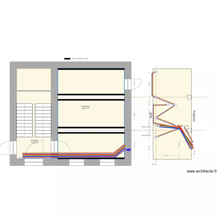 Serpaize Niv.0 Gaine PC Mur EST Cuisine. Plan de 