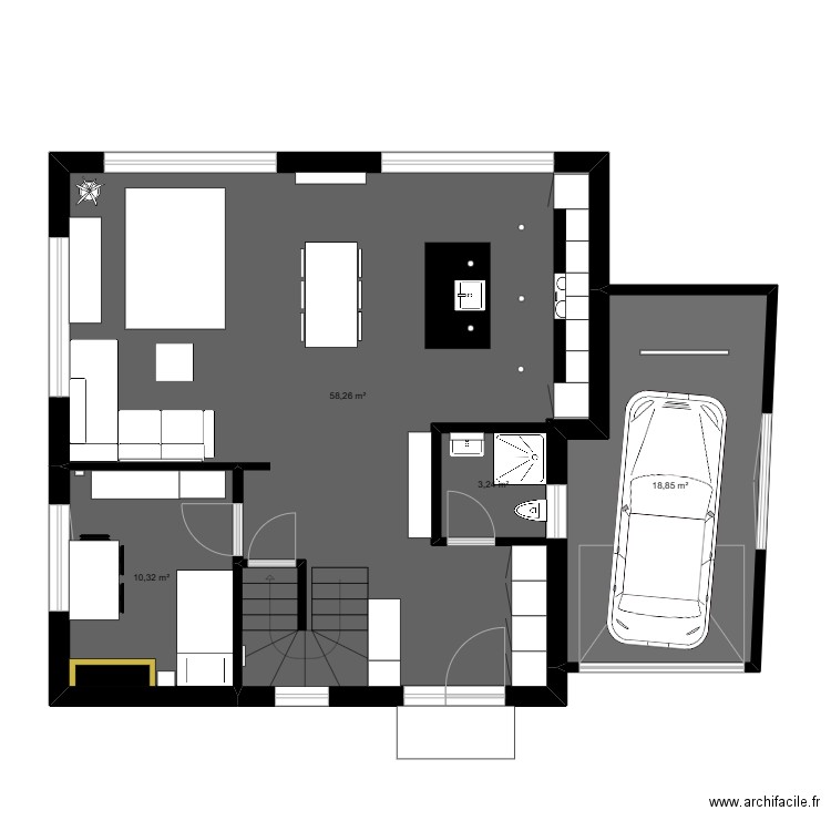 EG 10. Plan de 4 pièces et 95 m2