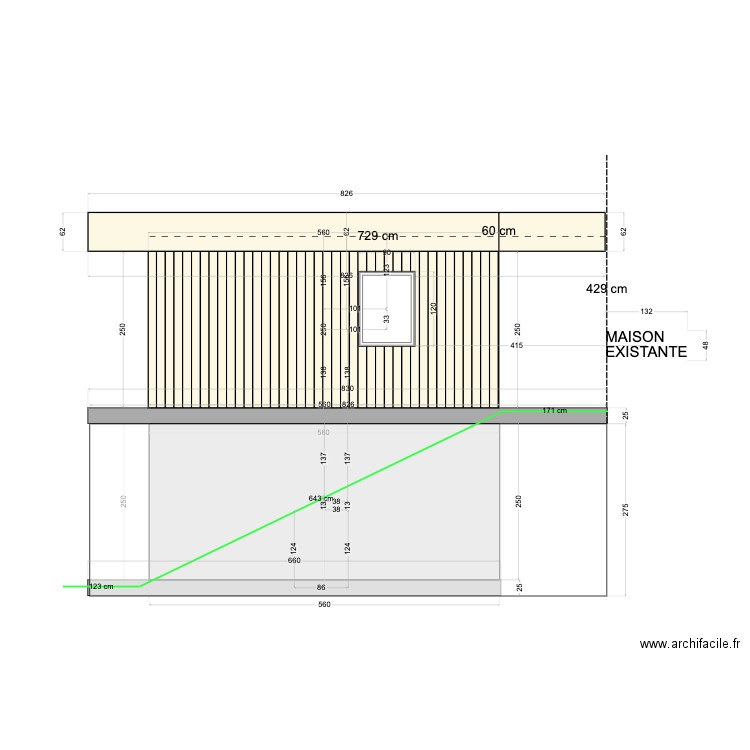 Facade NORD Caladou. Plan de 0 pièce et 0 m2