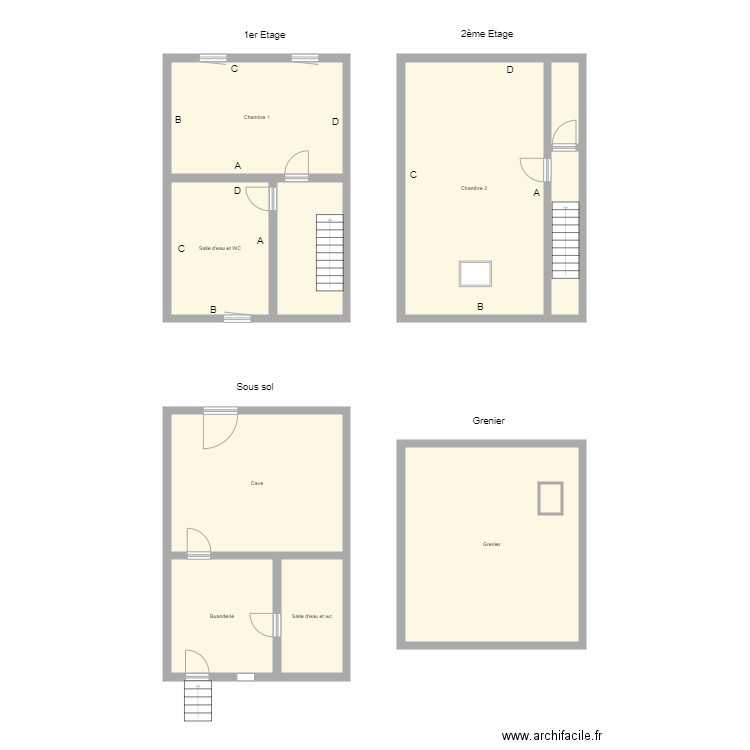 Croquis BECKER Etages. Plan de 0 pièce et 0 m2