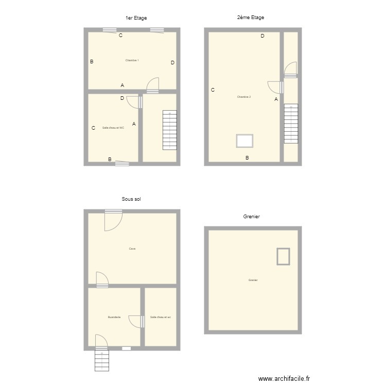 Croquis BECKER Etages. Plan de 11 pièces et 187 m2