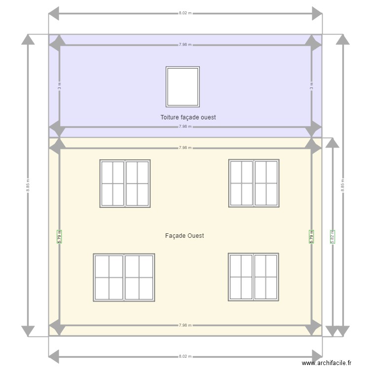 Façade Ouest St AVE . Plan de 0 pièce et 0 m2