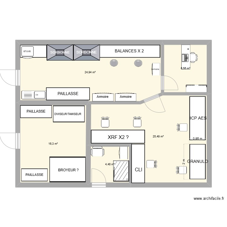 CONCENTRATION 2. Plan de 5 pièces et 74 m2