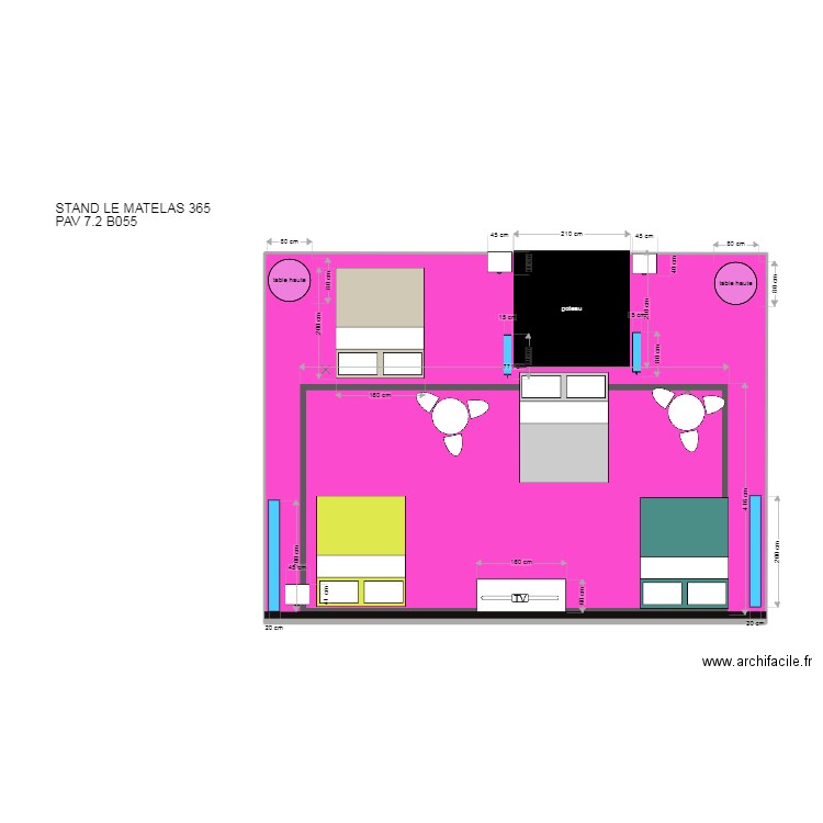 equiphotel plan pour decoplus. Plan de 1 pièce et 59 m2