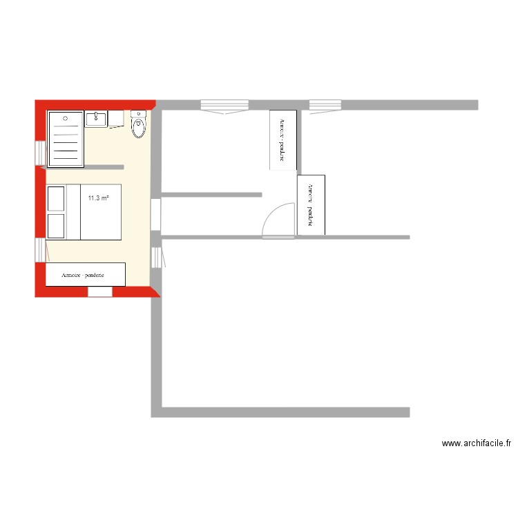 salleeauchambre EXTENSION BOIS. Plan de 0 pièce et 0 m2