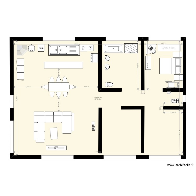 Favola. Plan de 1 pièce et 146 m2