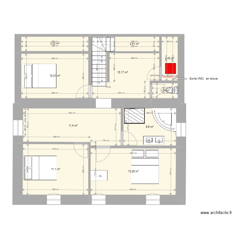 saussey étage projet V7. Plan de 0 pièce et 0 m2