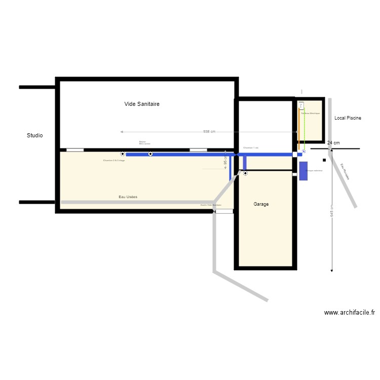 Vide sanitaire. Plan de 0 pièce et 0 m2