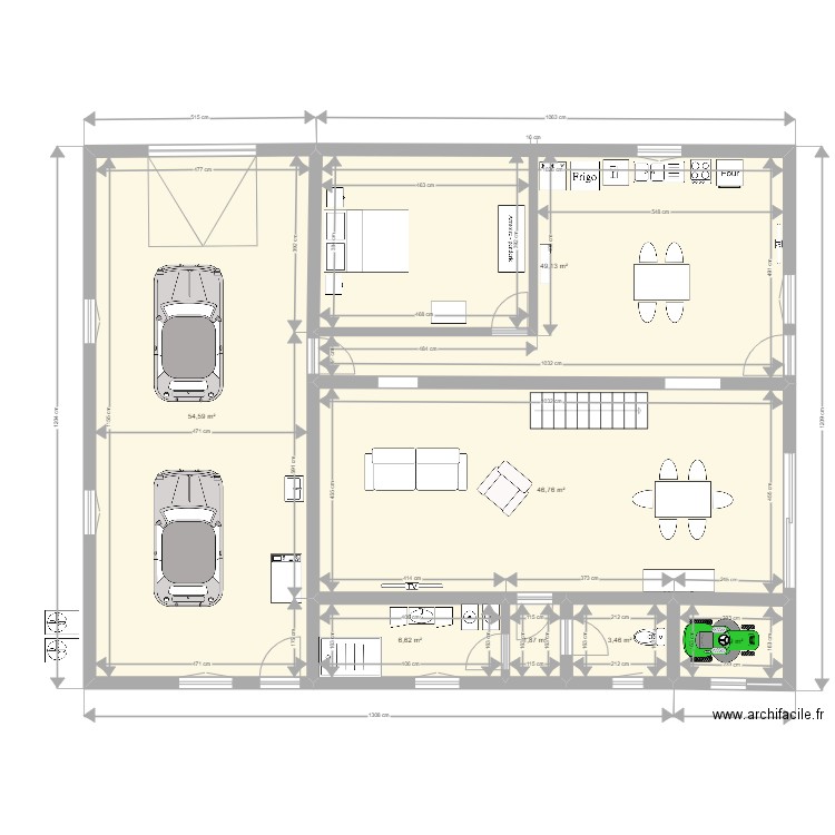 maison 12. Plan de 7 pièces et 166 m2