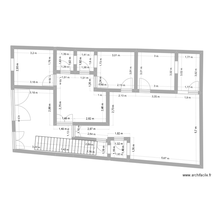 maison 3. Plan de 9 pièces et 116 m2