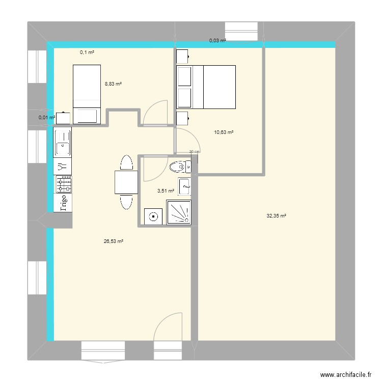 Benoit et Marie niveau 00. Plan de 0 pièce et 0 m2
