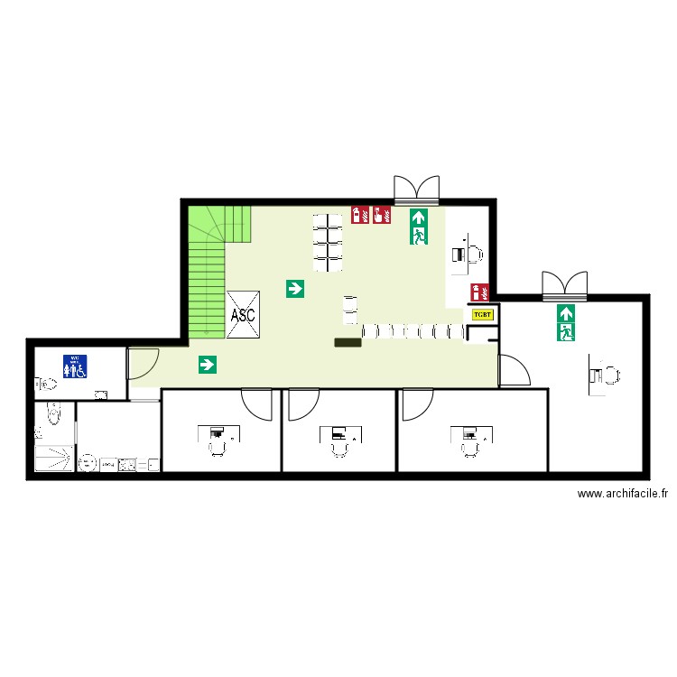 Centre Mirabeau. Plan de 7 pièces et 134 m2