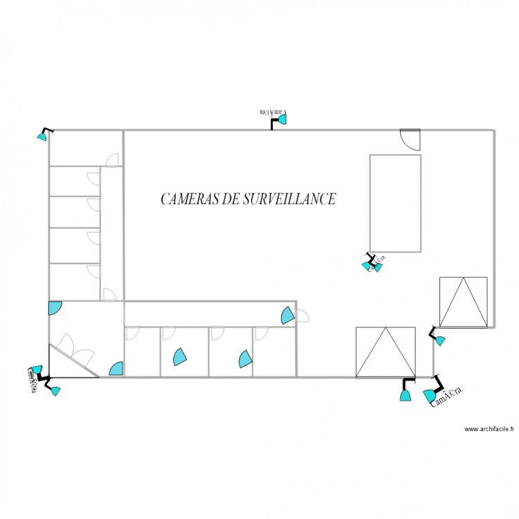 Grenam Evasion cameras. Plan de 12 pièces et 57 m2