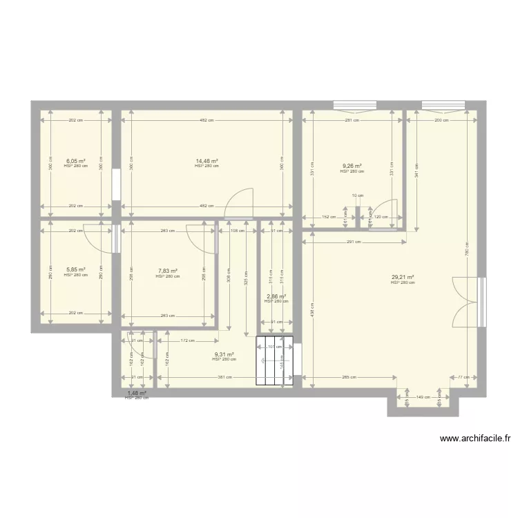appart 1er etage  cotes. Plan de 