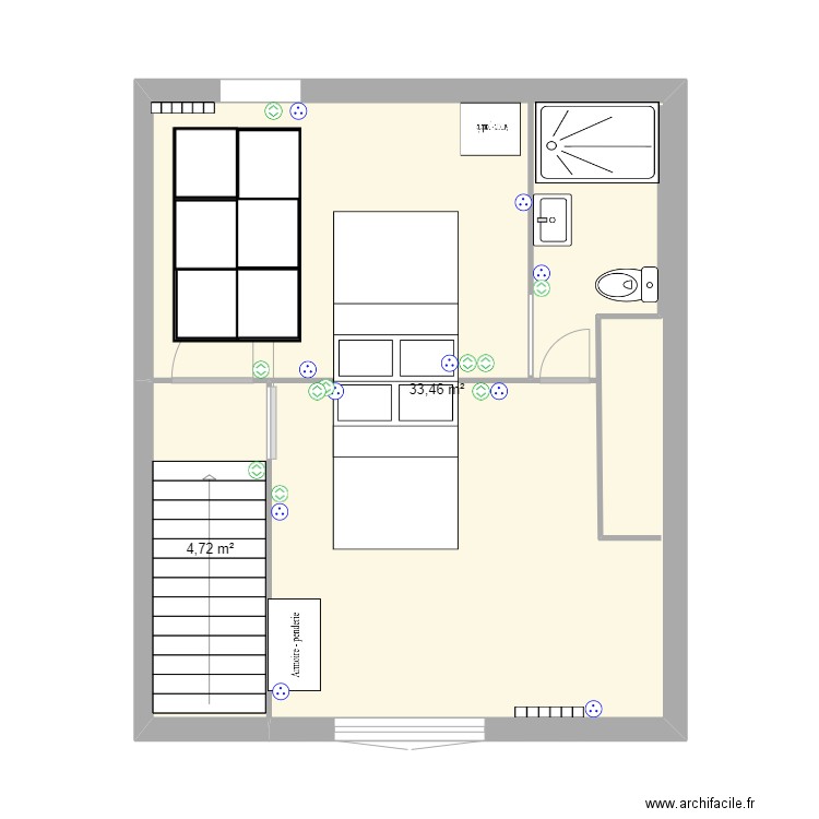 MANDAILLES R+1 #2. Plan de 2 pièces et 38 m2