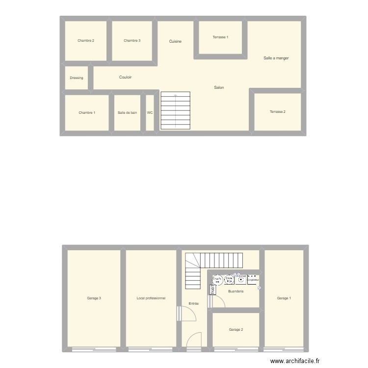 RPAL_23EBP2047. Plan de 15 pièces et 129 m2